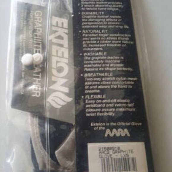 VINTAGE EKTELON UNISEX RACQUETBALL ARC2 GRAPHITE LEATHER GLOVE LEFT EXTRA SMALL - Picture 4 of 8